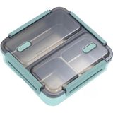 Mythriva Vagonlife Bento 950ML Lunchbox Tek Katlı 3 Bölmeli Çelik Sefer Tası Yemek Kutusu (Koyu Yeşil) - Ahşap - Bej