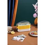 Mythriva Vagonlife Çift Katmanlı Paslanmaz Çelik Beslenme KABI-1400 ml (Çatallı Kaşık) Beslenme Kutusu (Sarı) - Adaçayı