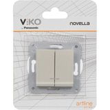 Mythriva Viko Novella Trenda Metalik Beyaz Mekanizma+Düğmekapak Çabuk Bağlantı Işık Komütatör - 0-Koyu Mavi - 1 Adet