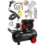 Mytol 1,5 Hp 50 Litre Yağsız Sessiz Hava Kompresörü 8 Bar Basınç ve 2 Hp Motor Gücü ile Havalı Alet Seti