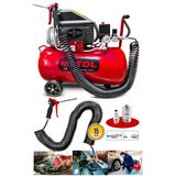 Mytol 2Hp 50 Litre 8Bar Boya ,Lastik Hava Kompresörü 15Mt Spiral Hortum Stoper Kit