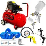 Mytol 50 Litre Hava Kompresörü 2hp 8bar 15mt Spiral Hortum Havatabancası- Jakları Full- Fırsat Paket