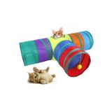 mywarehouse 3 Yollu Renkli Katlanır Kedi Ve Köpek Oyun Tüneli, Eğlenceli Evcil Hayvan