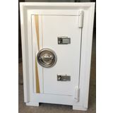 Mywondry Çelik Para Kasası 65 cm Beyaz Gold Çizgili Yangına Dayanıklı