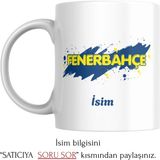 Myworldorganization Kişiye Özel Fenerbahçe Tasarımlı Isimli Kupa Bardak, Taraftar Bardağı - Beyaz - 330 ml