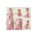 MYZİ STORE %100 Pamuk Kız Bebek Salopet Tulum 2 li Set – Tavşan Cepli, Uzun Kollu Body (0-12 Months)