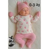 MYZİ STORE Bebek Çocuk Hastane Çıkışı 5 li set%100 Pamuk Bebek Kıyafeti 0-3 Ay Boy 50-58 cm Pembe 3