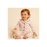 MYZİ STORE Bebek Çocuk Pijama Takımı (3-6, 6-9, 9-12, 12-18, 18-24 month) Kırmızı 6