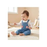 MYZİ STORE Bebek Salopet Takım%100 Pamuk Tavşan Desenli Uzun Kollu Kız Bebek Takım Mavi 9-12