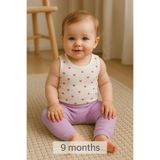 MYZİ STORE Çocuk Bebek Kız/Erkek “Unisex”%100 PAMUK Bebek Takımı – 2’li Kombin (Body + Pantolon) Lila Pembe 6-9 AY