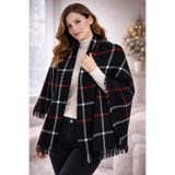 MYZİ STORE Kadın Desenli Kalın Kışlık ŞAL – Oversize Şal (65 * 175 cm) Kahve Beyza kahve Çiz 65 x 175
