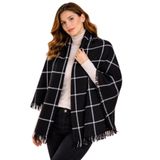 MYZİ STORE Kadın Kışlık Şal | Yumuşak Dokulu, Dökümlü, Omuz ve Boyun Kullanımlı Şık Şal Gümüş 65 x 175