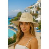 MYZİ STORE Kadın Paper Yazlık Hasır Şapka Krem 56-61
