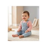 MYZİ STORE Kız Bebek Alt Üst Salopet Çiçek Nakışlı Takım Uzun Kollu Pamuklu Günlük Takım%100 Pamuk Pembe 9