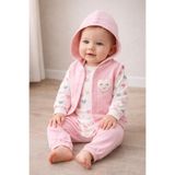 MYZİ STORE Kız Bebek%100 Pamuk 3'lü Takım Tavşan ve Çiçek Desenli BEDEN: 03-36 - 69-912 AY Mor 0-3 AY