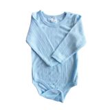 MYZİ STORE Kız Erkek Bebek Kıyafeti%100 Pamuk Uzun Kollu Çıtçıtlı Body Badi Zıbın Mavi 0-3 AY