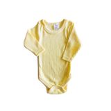 MYZİ STORE Kız Erkek Bebek%100 Pamuk Uzun Kollu Çıtçıtlı Body Badi Zıbın Sarı 9-12 Ay