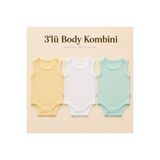 MYZİ STORE Unisex 3'lü Askılı Body Badi %100 Pamuk Rahat Kalıp