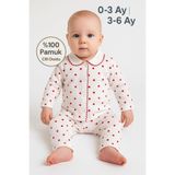 MYZİ STORE Yenidoğan Bebek Çocuk Pijama Takımı Ekru KKALP 3-6 AY