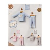 MYZİ STORE Yenidoğan Hastane Çıkışı 3 lü set Organik%100 Pamuk Bebek Kıyafeti Kuzular Pembe 0-3 AY