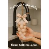 mz mazalinda Dekoratif Üzüm Salkımı Sabun Kokulu Oda ve Dolap Kokusu Hediyelik El Yapımı Bej Salkım Sabun