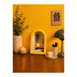 mz mazalinda Modern Kemerli Dekoratif Masa Aynası Çerçeveli Minimal Tasarım Makyaj ve Konsol Aynası 10x15cm