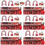 MZHOU 6'lı Paket PCI-E Yükseltici 1X - 16X Yükseltici Kart - VER013 Pro PCIe Yükseltici Adaptör Kartı Ethereum ETH Bitcoin Madencilik Cihazları - GPU Yükseltici Kartı Dijital Kripto Para Madencilik Makinası (VER013 Pro Kırmızı 6 Paket)