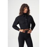 MZL Siyah Crop Denim Ceket 42