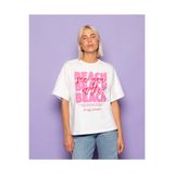 Mzr Collection KADIN BEACH YAZILI BASKILI OVERSİZE T-SHIRTH