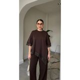 Mzr Collection KADIN DANTEL DETAYLI ASİMETRİK T-SHIRTH