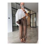 Mzr Collection KADIN PULLU YARIM ASTARLI ŞALVAR PANTOLON