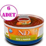 N & D 6x70 gr Balkabaklı Tahılsız Ördek Kedi Konservesi