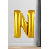 N Harfi Folyo Balon Gold 100 Cm 40 İnç 1 Metre Altın