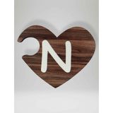 N Harfi (Sağ Parça) – Ahşap Puzzle Kalp Harf Magnet – Buzdolabı Süsü – İkili Uyumlu (kod:1022)