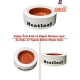 N Noxxo Beton Kedi/Köpek Mama Veya Su Kabı Beyaz