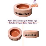 N Noxxo Beton Kedi/Köpek Mama Veya Su Kabı Kahverengi