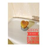N NOXXO Klozet Rezervuar Basma Butonu Sifon Tuşu Sifon Düğmesi El Emeği Simli Silikon Kalp