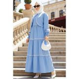 N.S NEVA STYLE Bolero Detaylı Bebek Mavisi Tesettür Elbise 20325BM