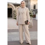 N.S NEVA STYLE Ceketli Bej Tesettür İkili Takım 6277BEJ
