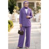 N.S NEVA STYLE Ceketli Lila Tesettür İkili Takım 6277LILA