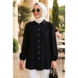 N.S NEVA STYLE Düğmeli Siyah Tesettür Tunik 10693S