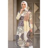 N.S NEVA STYLE Gömlek Yaka Desenli Siyah Tesettür Tunik 95733S