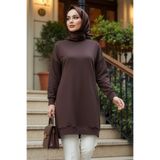 N.S NEVA STYLE Koyu Kahverengi Tesettür Tunik 30644KKH