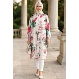 N.S NEVA STYLE Modal Desenli Kırmızı Tesettür Tunik 95731K