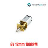 N20 Redüktörlü Mikro Dc Motor 6V 12Mm 100Rpm
