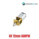 N20 Redüktörlü Mikro Dc Motor 6V 12Mm 60Rpm