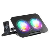 N33 Rgb Renkli Çift Fanlı 12’ 17’ 2xusb'li Telefon Tutuculu 6 Kademe Yükseklik Ayarlı Macbook Notebook Laptop Standı