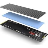N80 M.2 Nvme SSD Alüminyum Soğutucu Kasa, Pasif Soğutma, Siyah Mat, Termal Ped ile