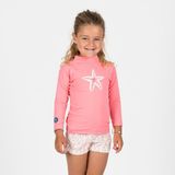 Nabaiji Bebek UV Korumalı Uzun Kollu Tişört - Pembe - Yıldız Desenli - 2 Yaş - Pembe