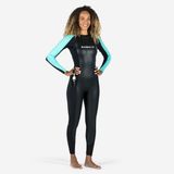 Nabaiji Kadın Neopren Wetsuit - Siyah/Mavi - OWS 100 2/2